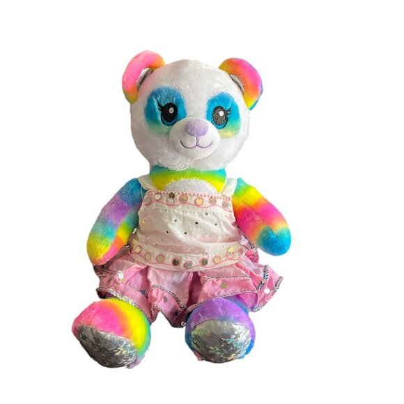 BUILD A BEAR Rainbow Friends Panda Prism Eyes and Feet So Soft! - Picture 1 of 13